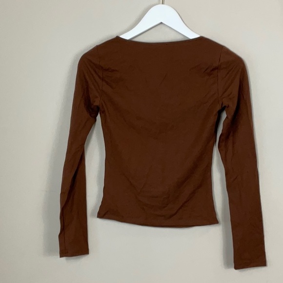 Reformation Walter Knit top chestnut - Picture 3 of 5